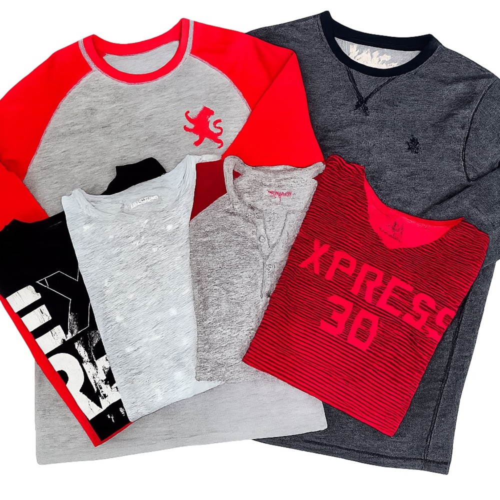 Men’s Medium EXPRESS Shirt Bundle (6pieces) - Thermals, Tees, V-Neck, Henley